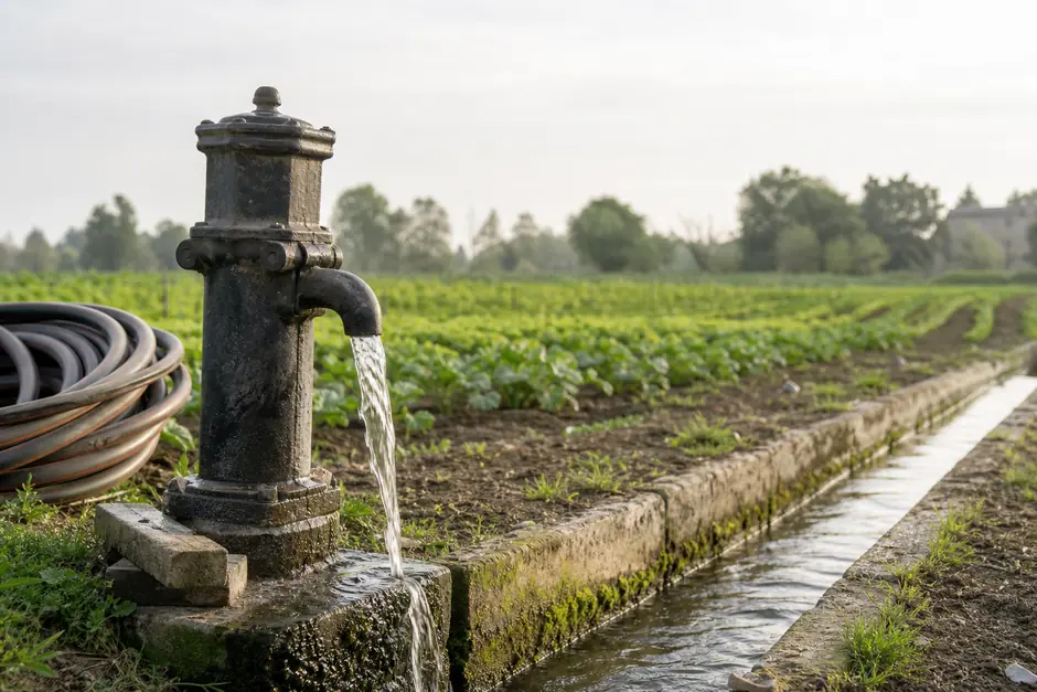 motopompe per irrigazione agricoltura (immagine generata con AI).
